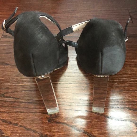Tony Bianco Lucite Heel Suede Sandals - Picture 2 of 3